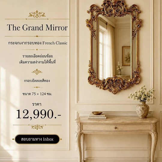 รายละเอียดกรอบทองแบบ French Classic เติมความสง่างามเหนือกา...
