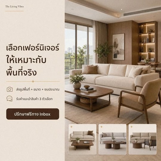 เลือกเฟอร์นิเจอร์สวย แต่ไม่แน่ใจว่าขนาดและสไตล์จะเข้ากับพื...