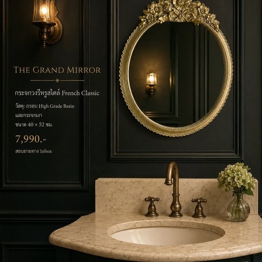 กระจกวงรี French Classic เติมรายละเอียดอ่อนช้อยให้มุมแต่งต...